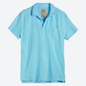 OAS Sky Blue Terry Cotton Polo for Men